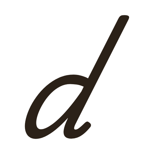 handwritten lowercase d in American cursive