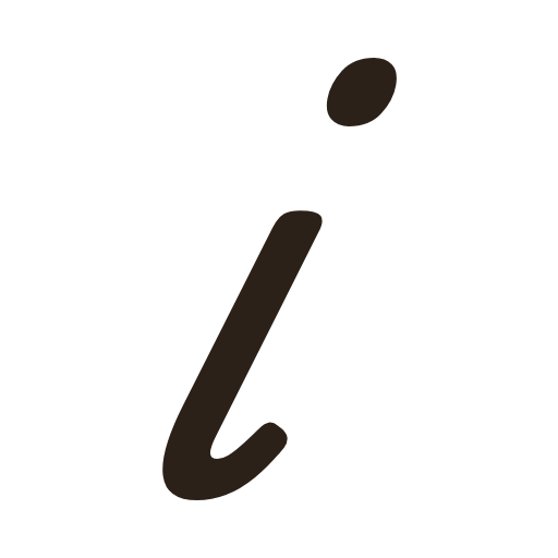 handwritten lowercase i in American cursive