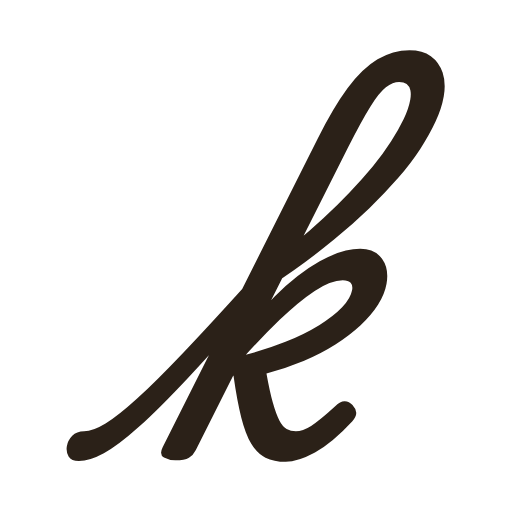 handwritten lowercase k in American cursive