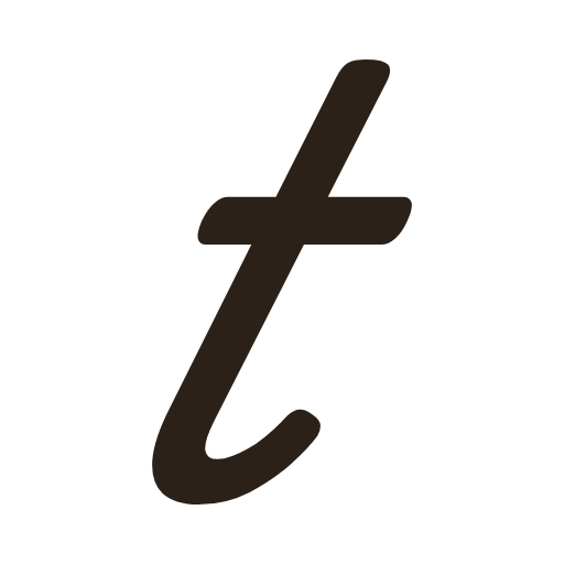 handwritten lowercase t in American cursive