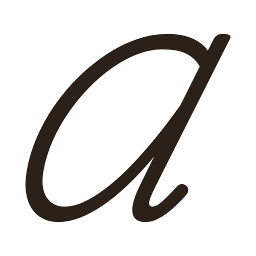 handwritten uppercase a in American cursive