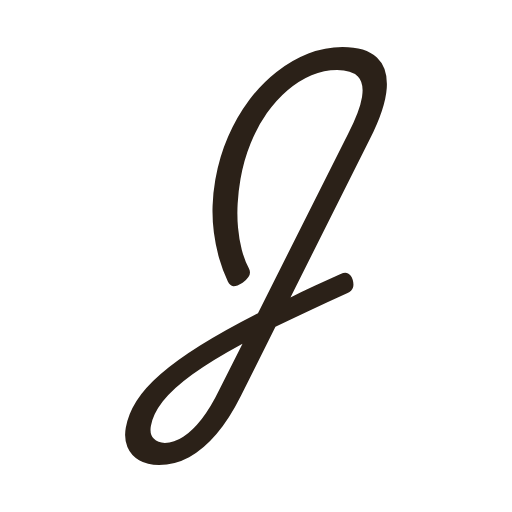 handwritten uppercase j in American cursive