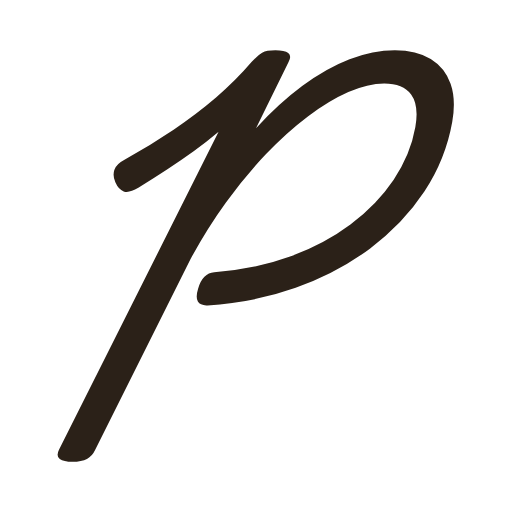 handwritten uppercase p in American cursive