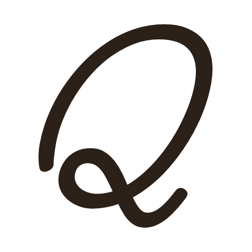 handwritten uppercase q in American cursive