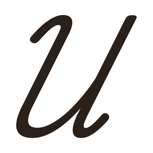 handwritten uppercase u in American cursive